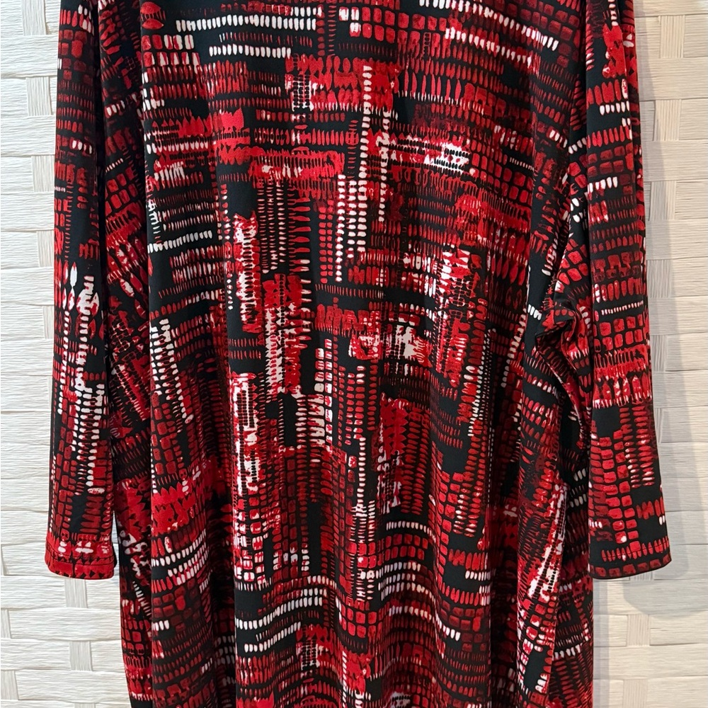 Ulla Popken Red and Black 28/30 Women's Tunic Top - Picture 4 of 12
